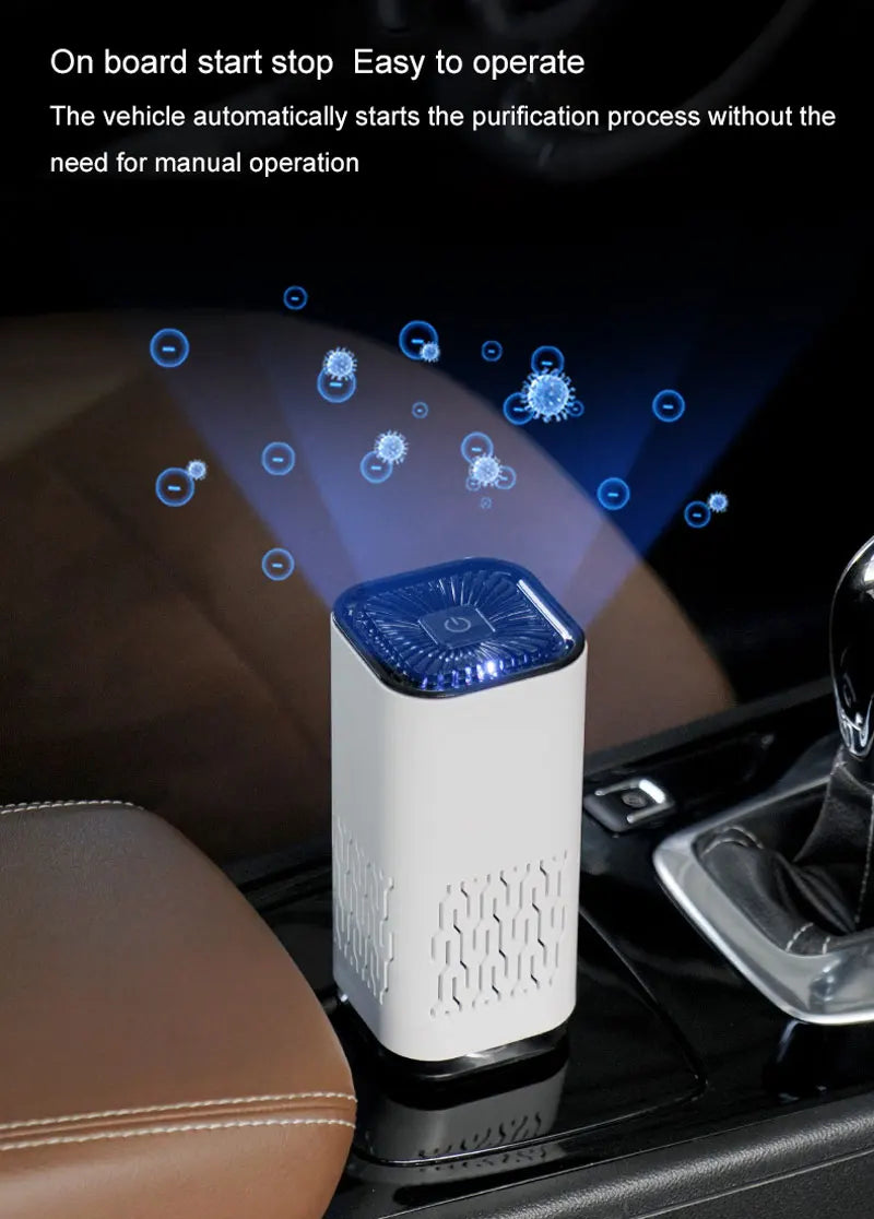 MINI Car HEPA Air Purifier Remove Smoke Odor Formaldehyde Negative Ion Air Cleaner for Car Bedroom Aromatherapy Purification New