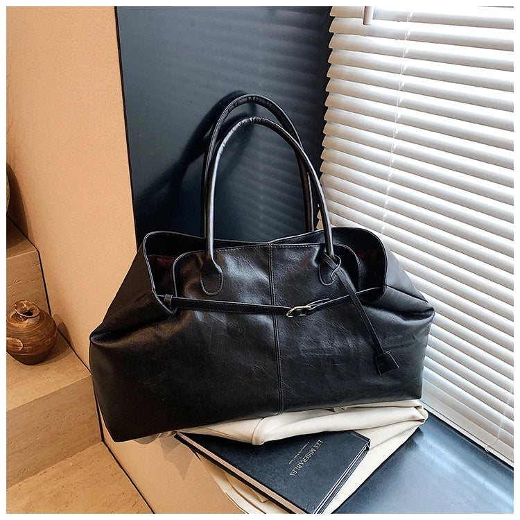 Women's Tote Bag, Large Capacity Soft Leather Shoulder Bag, Retro Casual Handbag, Perfect for Commuting Handbags Travel Bag