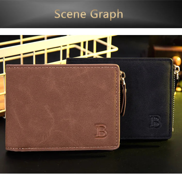 Men Wallets Leather Wallet Money Bag Credit Card Holder Dollar Bill Wallet Clutch Purse for Boy Short Wallets Cartera Hombre New