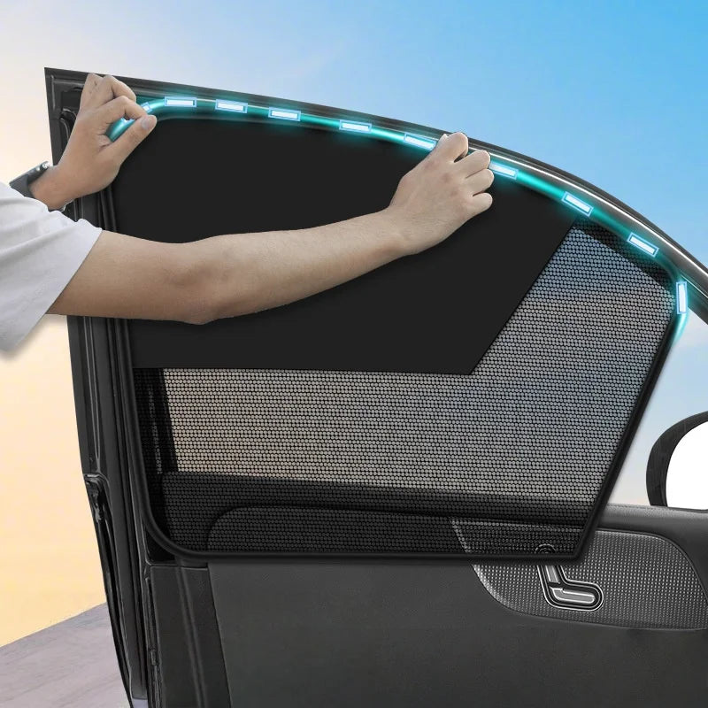 Magnetic Car Sun Shade Anti-UV Front/Rear Window Sunshield Shadow Mesh Glass Shading Curtain Auto Interior Car Privacy Shield