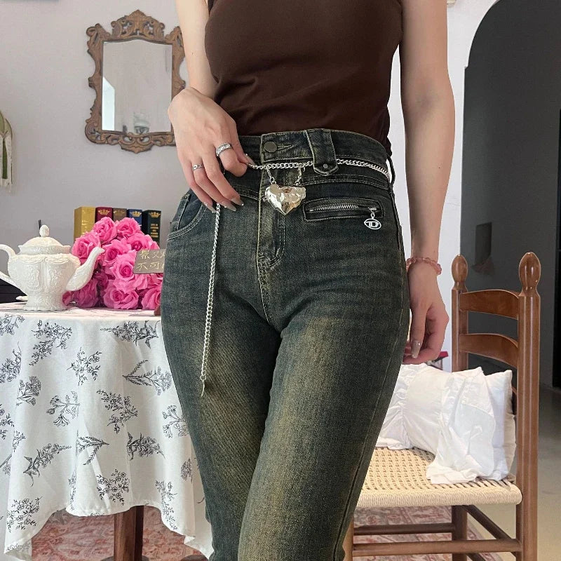 Fashionable Metal Heart Waistband Bag Luxury Satchel Pearl Chain Crossbody Bags For Women Shoulder Bag Handbag Accessories