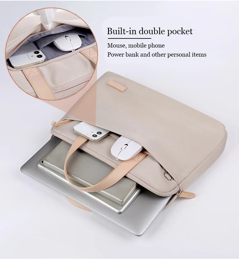 Lightweight Laptop Bag Portable Women Business Shoulder Messenger Bag  14/15 Inch Handbag Waterproof Storage Bags Briefcases