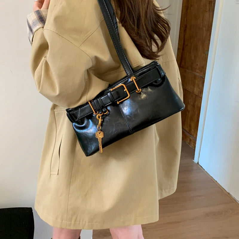 Shoulder Bag for Going Out to Work, Autumn and Winter Retro High-End Bag for Women, 2025 New Shoulder Underarm Bag 1257JC