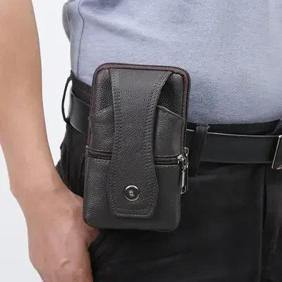 New Men's Large Capacity Mobile Phone Belt Bag Multi functional Waterproof Belt Waist Bag