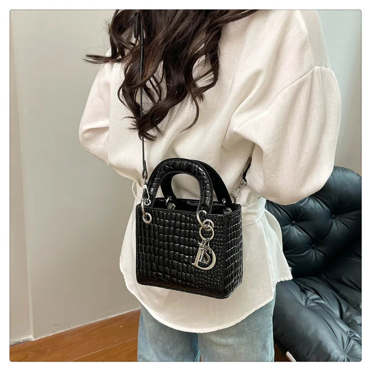 Women's Princess Diana - Style Glossy Crocodile Shoulder Bag - High - End,Versatile Messenger for On - the - Go luxury designer