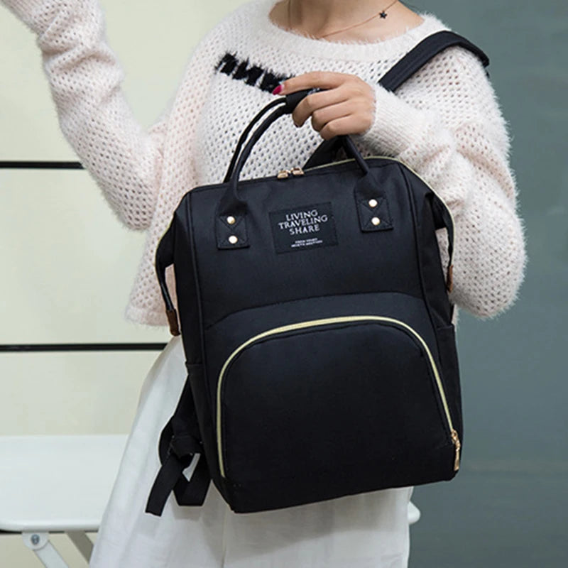 Large Capacity Canvas Mummy Bag Multifunctional Baby Bottle Thermal Insulation Travel Storage Bag Fashion Mummy Bag Hanging Bag