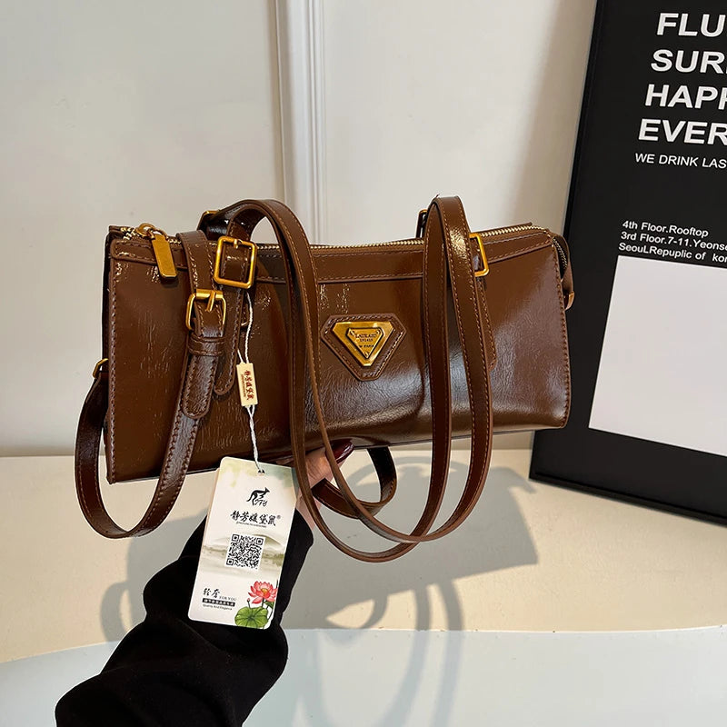 Luxury Brand Leather Messenger Bag, Women's Crossbody Bag For Ladies, Elegant Tote Bags With Famous Designer Popular Style