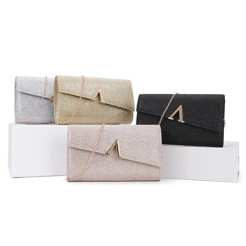 Luxury Designer Evening Bags for Women Glitter Handbag Elegant Party Bag with Chain Strap Women's Handbags Sequin Clutch Wallets