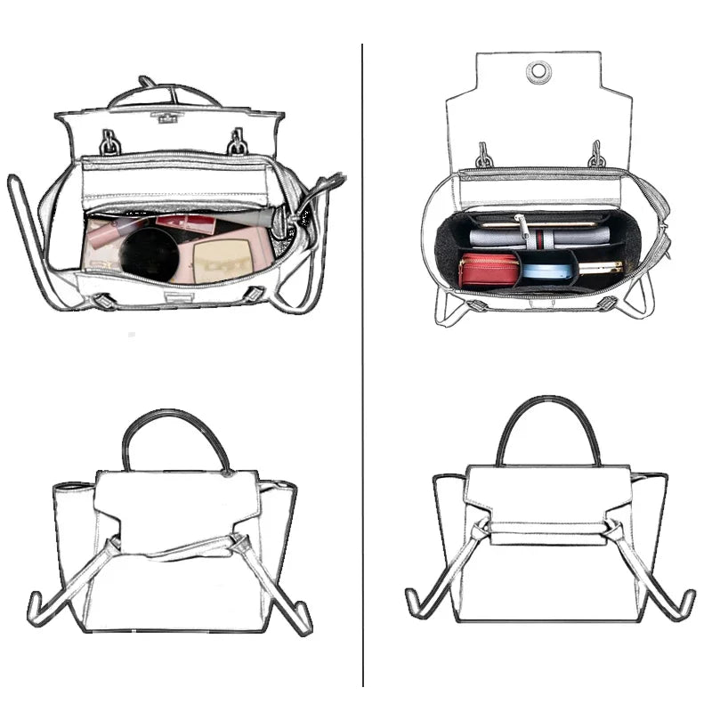 EverToner Felt Insert Bag Micro Makeup Handbag Organizer Travel Inner Purse Cosmetic Inside Bags