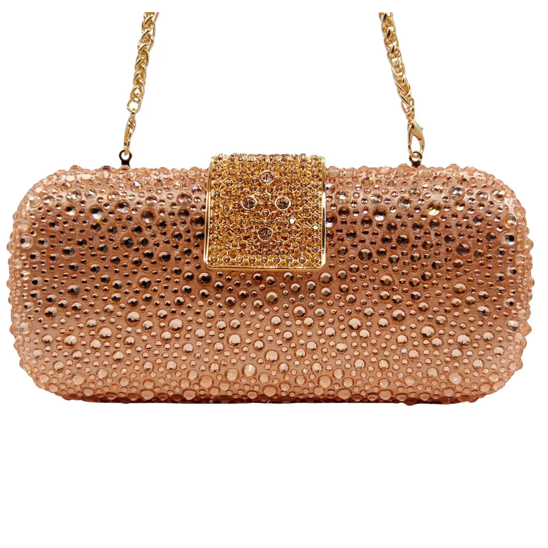 Luxury Evening Bag for Women Fashion Small Clutch Rhinestone Handbag Vintage Beaded Polyester Fiber Hard Shell Handbag