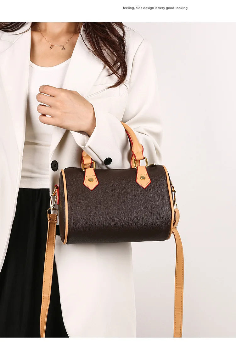 Luxury PU Women's Shoulder Bag - Pillow Boston Bag, Adjustable Crossbody/Handheld/Underarm, Spacious Multi-Way Purse