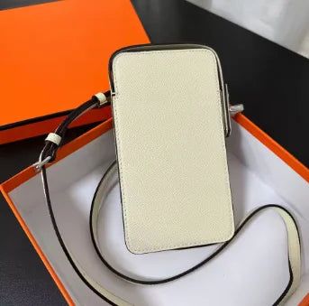 Luxury Design Phone Bag Woman Portable Genuine Leather Cross-body Bag Custom Name Fashion Casual Lady Shoulder Bag Card Wallet