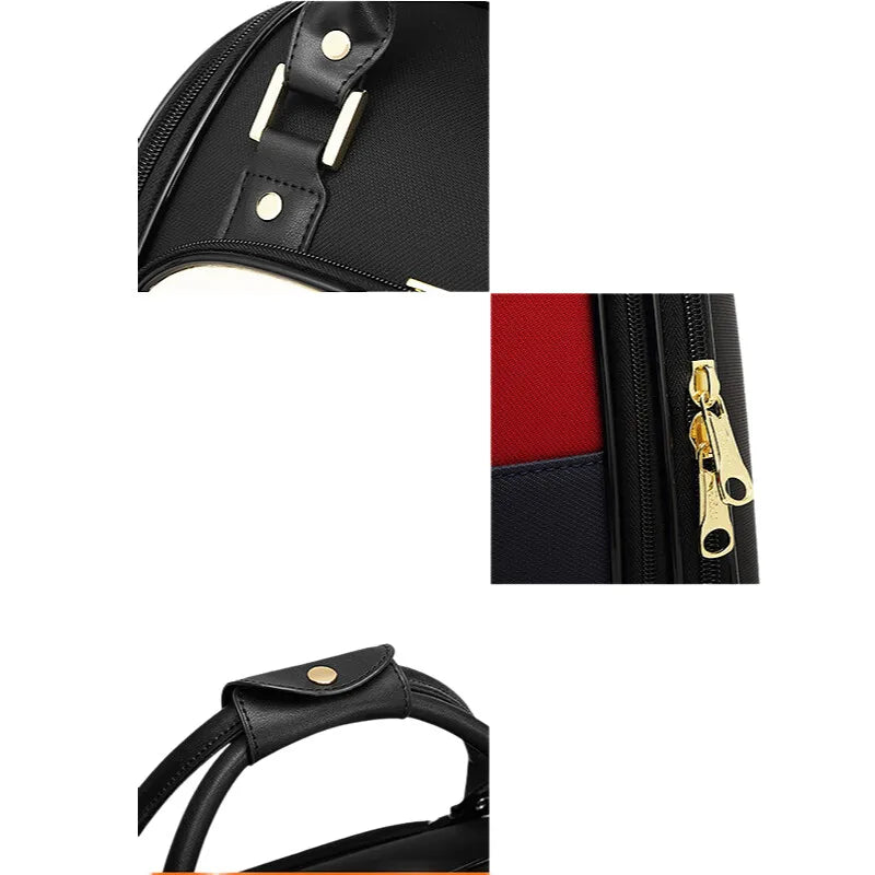Luxury Design 16/18Inch With Handbag Women Rolling Luggage Small Cabin Carry On Retro Ladies Trolley Suitcase Travel Bag