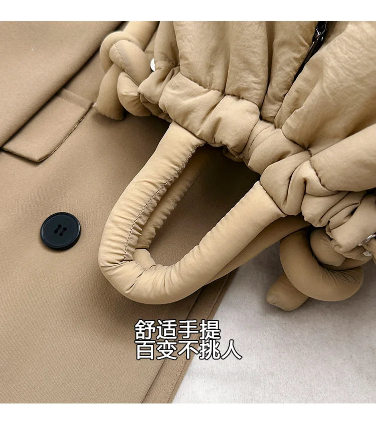 Women Shoulder Crossbody Bags Casual Nylon Padded Tote Bag Designer Soft Puffer Simple Vintage Large Capacity Handbags