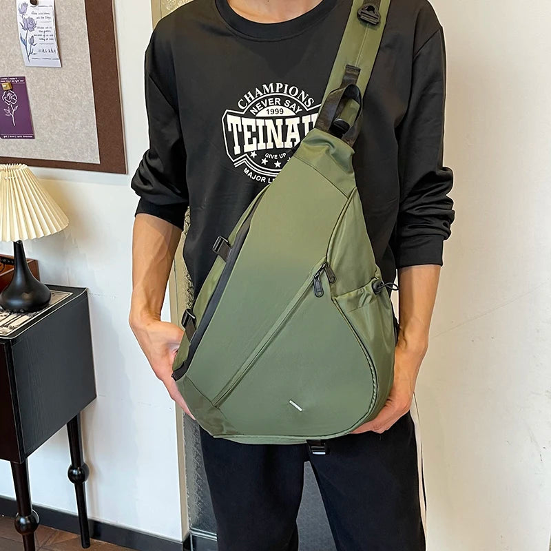 Sling Bags for Men Large Capacity Man Chest Bag Casual Travel Unisex Crossbody Bag Nylon Storage Shoulder Bag Student Backpacks