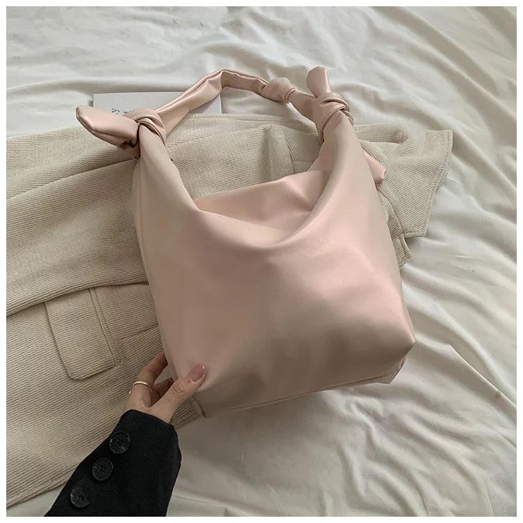 Leisure soft large-capacity bag female 2024 new fashion work shoulder bag college students relax tote bag