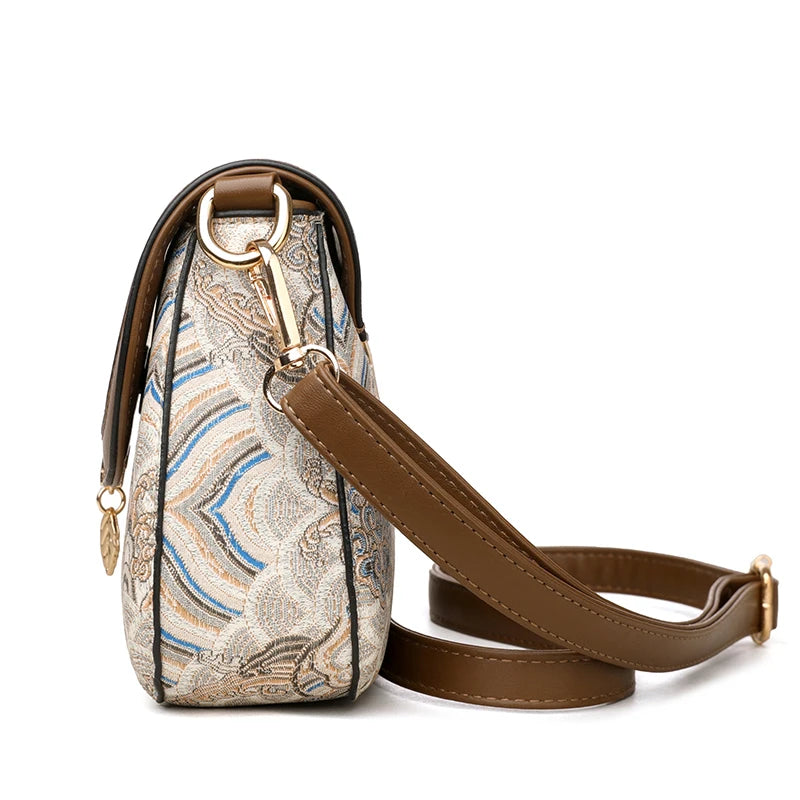 Luxury Designer Trend Embroidered Women's Shoulder Bag High Quality Soft Leather Women Crossbody Bags Female Handbag Sac A Main