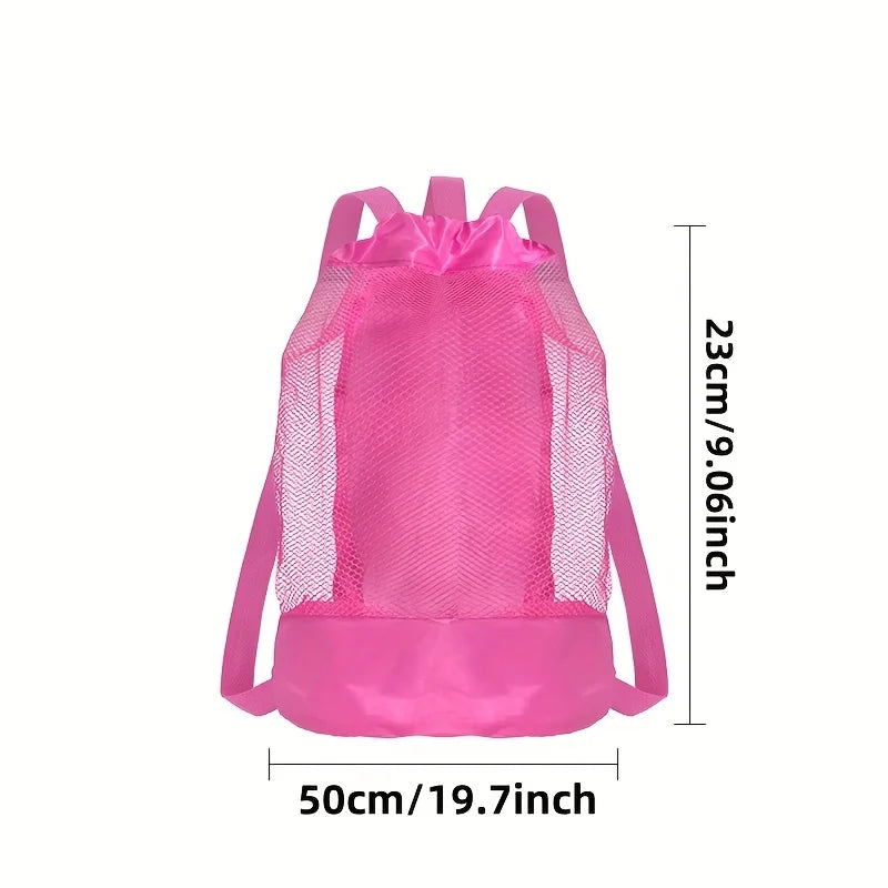 Beach toy bag, double-shoulder style, large capacity, essential for seaside activities,convenient to carry,perfect birthday gift
