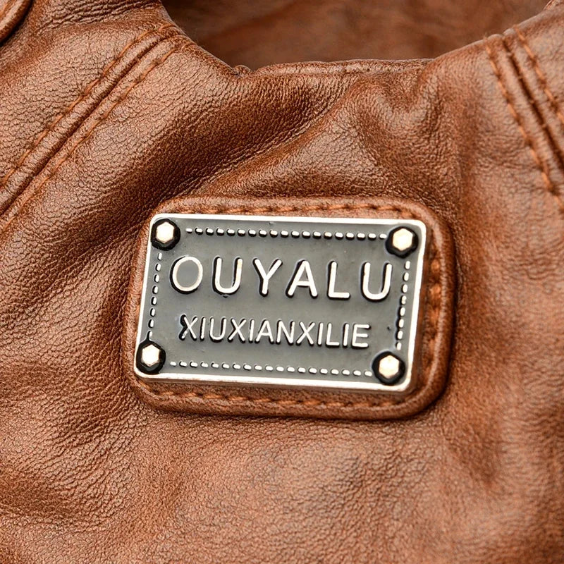 Luxury Soft Pu Leather Brand Girls Shoulder Bags Black HandBags Tote New Arrival Mini Small Motorcycle Bags Crossbody for Women