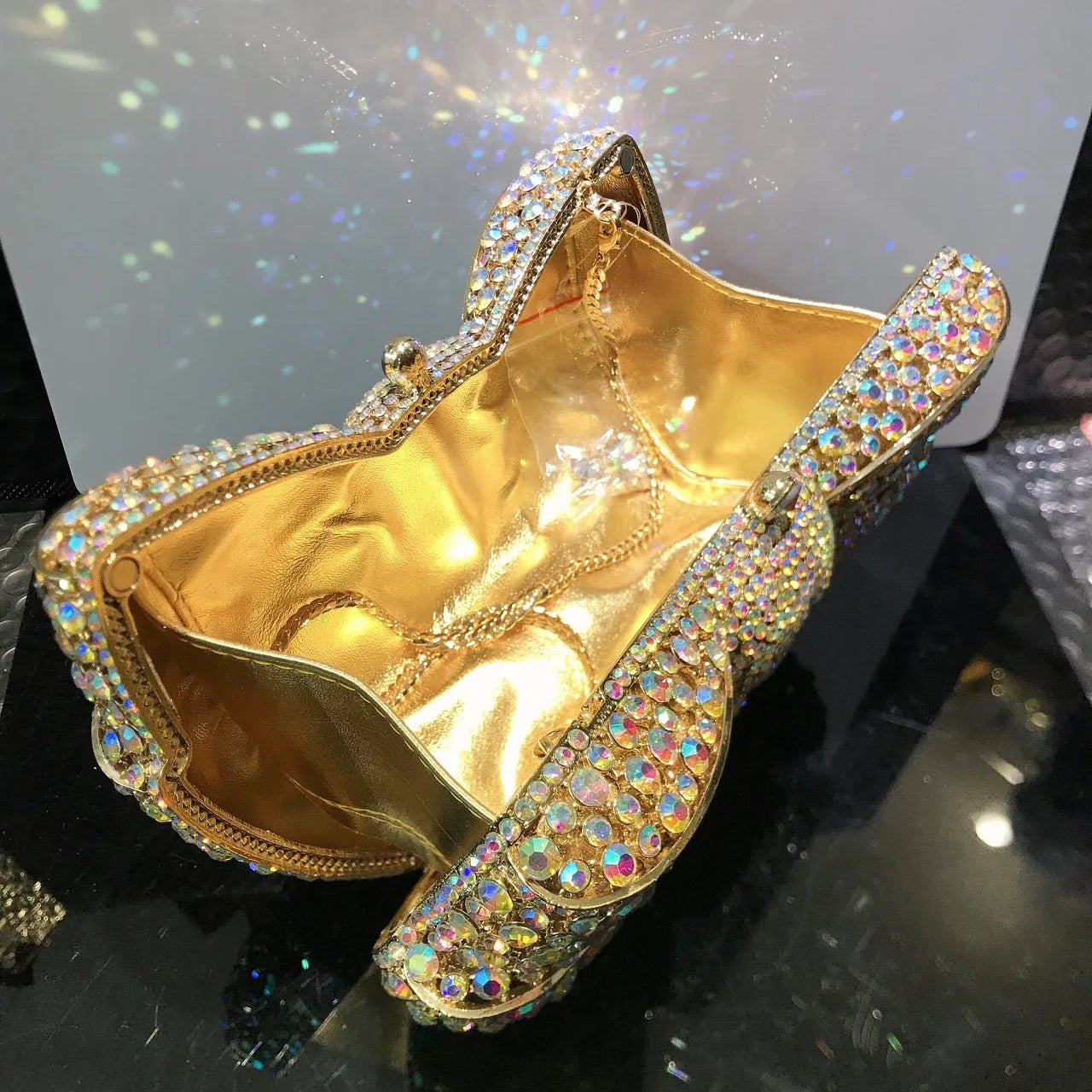 XIYUAN 15 Color Fashion Hollow Bow Woman Evening Bag Wedding Bride Diamond Stone Purse Crystal Banquet Gala Party Dinner Handbag