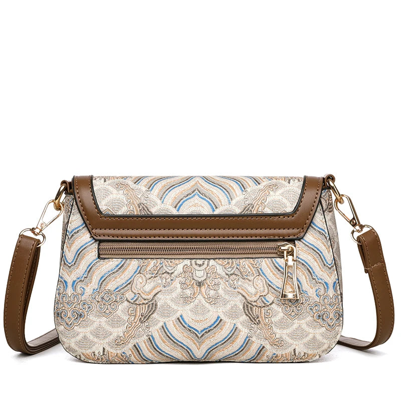 Luxury Designer Trend Embroidered Women's Shoulder Bag High Quality Soft Leather Women Crossbody Bags Female Handbag Sac A Main