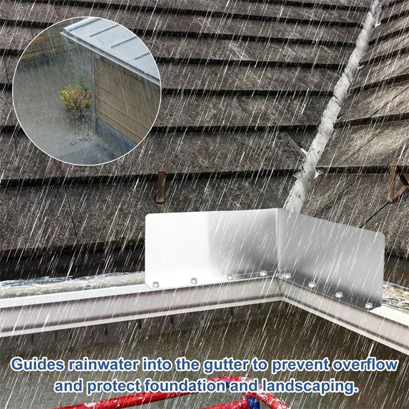 【N】4Pcs Rainwater Valley Gutter Splash Guard Rain Drip Gutter Guard,Rain Drip Gutter Guard For House Shingle Roofs Corner