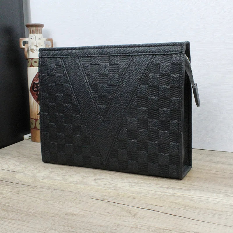 Luxury Men's Clutch Bag High-End Envelope Sle Casual Busin Wallet Trendy Handheld Soft Synthetic Leather for Young Men