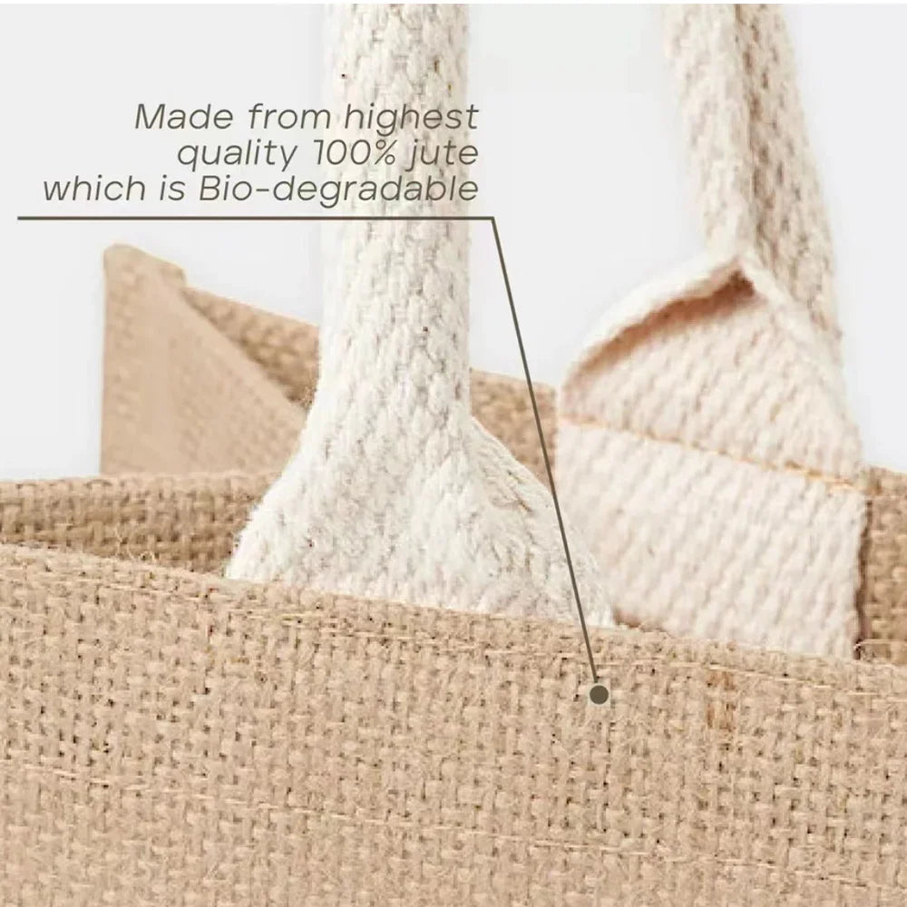 Vintage Grocery Bags Reusable Eco Jute Shopping Bag Large Capacity  Lightweight Summer Beach Shoulder Bags Multiple Styles