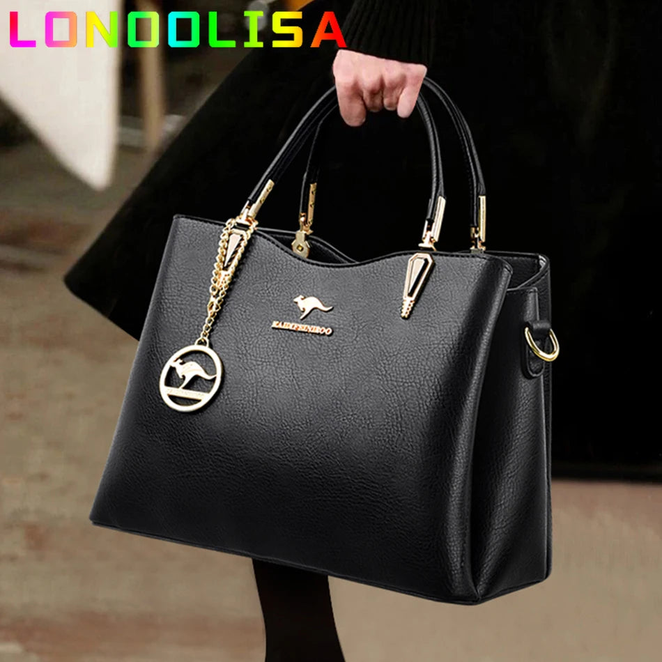 Luxury Soft Leather Handbag Women's Bag 2022 Trend Designer 3 Layers Shoulder Crossbody Sac Ladies Large Capacity Messenger Tote