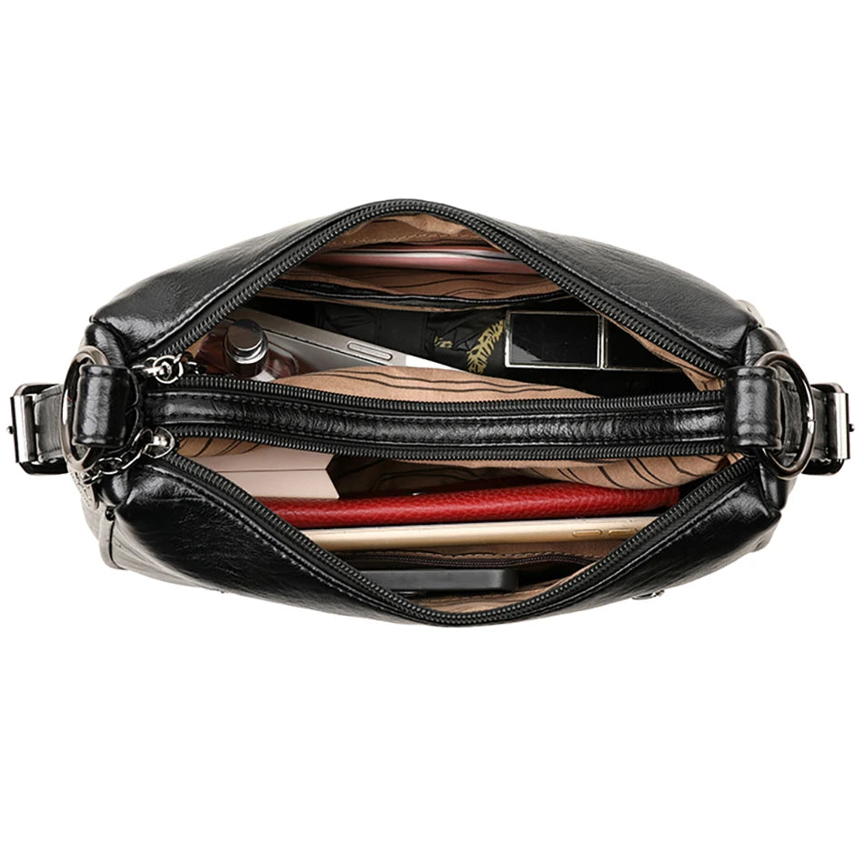 Luxury Designer Ladies Handbags New High Quality Leather Shoulder Bag for Women Female Retro and Minimalist Crossbody Bag Purses