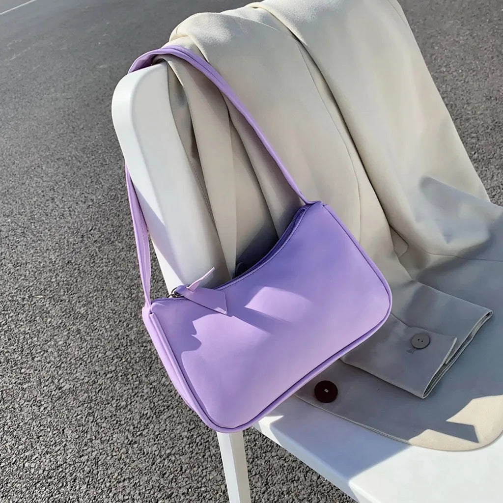 Retro Women Solid Color Zipper Phone Bag Hand Bag Shoulder Bag Armpit Bag Casual 2024 Bags For Women сумка женская