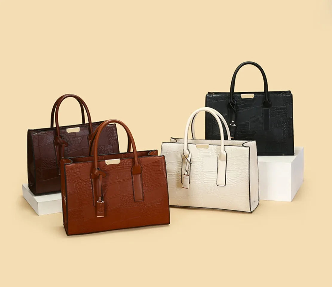 Large Capacity Shopping Bag for Daily Commuting Hand Bags Luxury Shoulder Bags Splicing Pu Leather Handbags Caual Tote New Sac