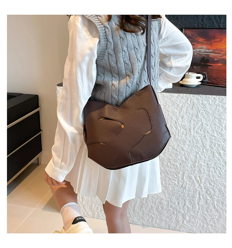 Luxury Designer Bag Fashion Women's PU Leather Shoulder Bag Minimalism Solid color Crossbody Bags for Women Ladies Handbag