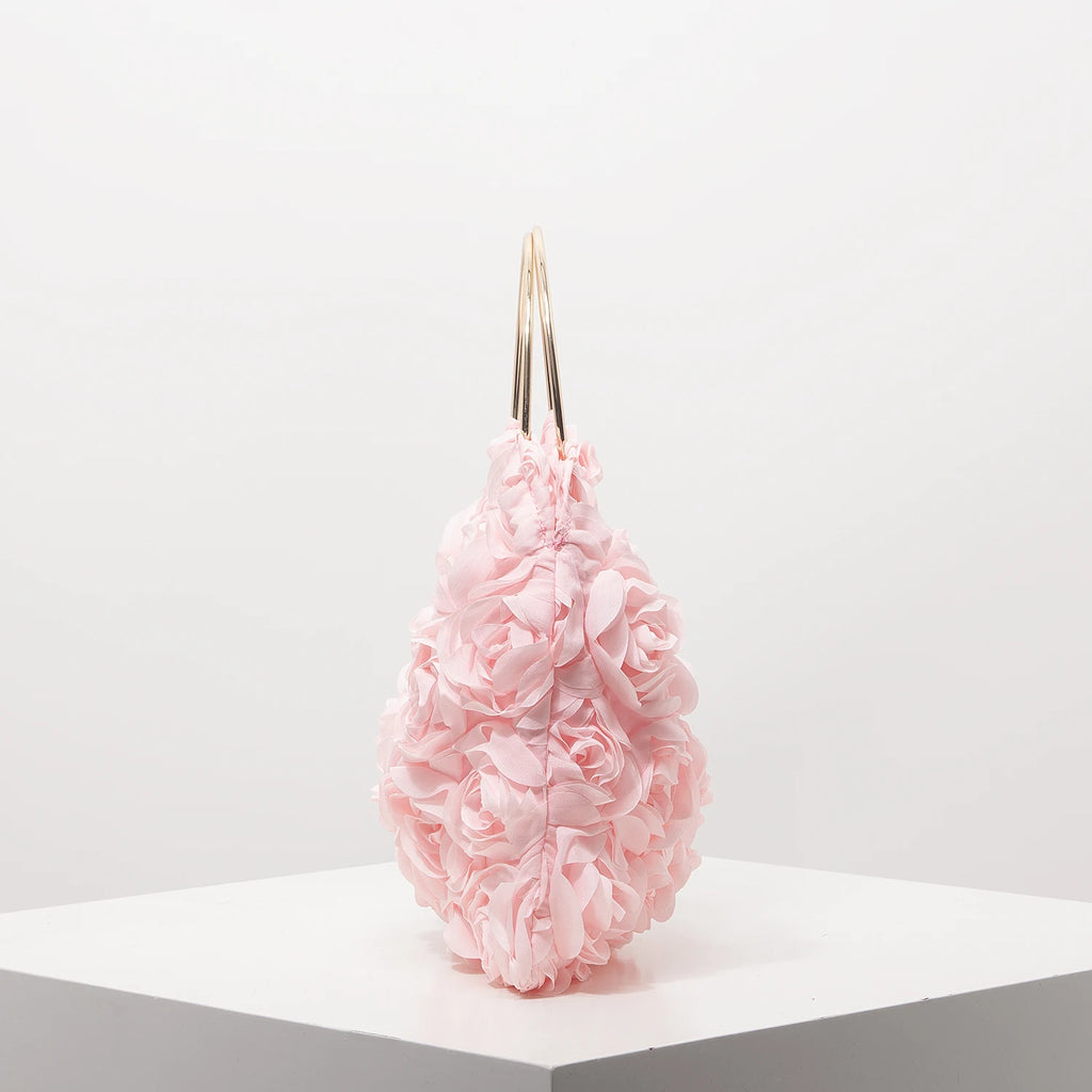 Luxury Rose Flower Tote Bags for Ladies， Prom Dresses for Women， Bag for Women Elegant， Wedding Items， Party Bag（Random Pattern）