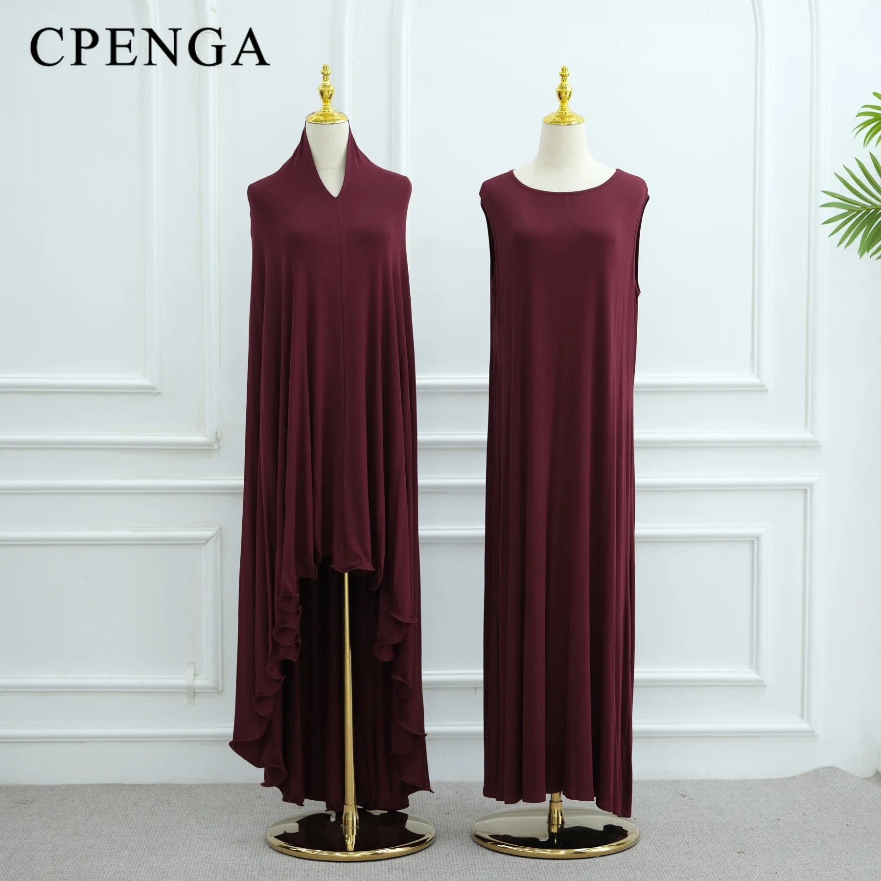 Two Piece Arabic Muslim Women Set Elegant Dubai Hijab Abaya Eid Middle East Prayer Clothes Islamic Khimar Outfit Moroccam Kaftan