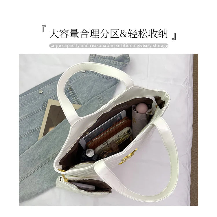 2025 New Women's Tote Bag Diamond Quilted Mother Daughter Purse, Retro Handheld Shoulder Bag, Spacious & Stylish, Casual/Office