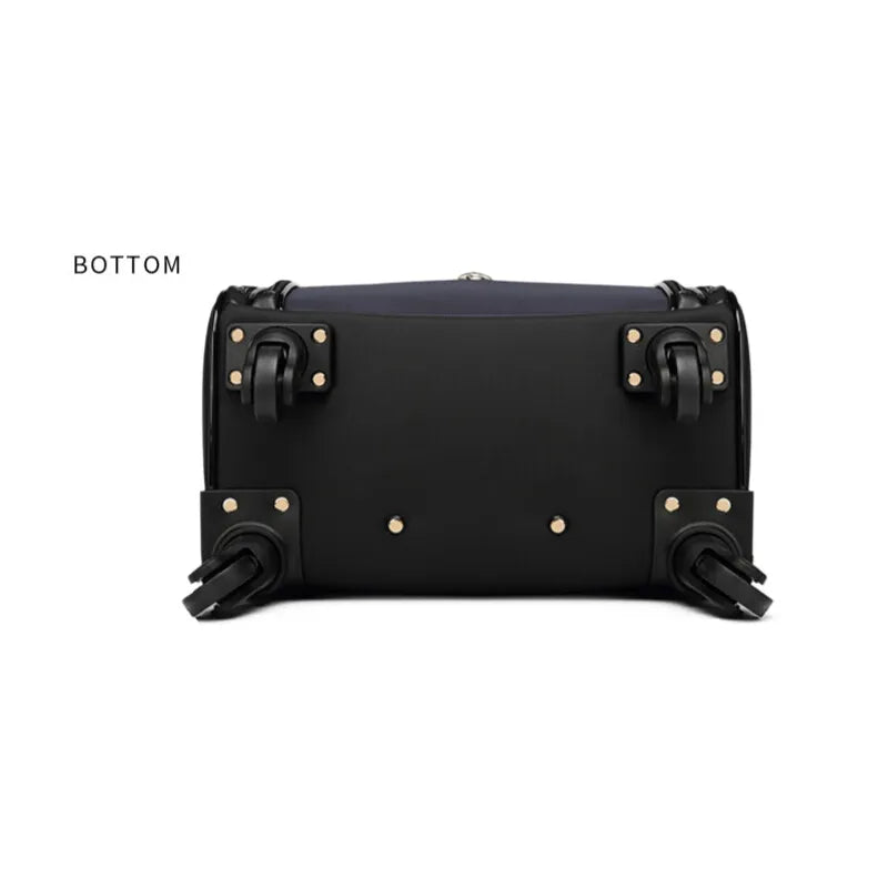 Luxury Design 16/18Inch With Handbag Women Rolling Luggage Small Cabin Carry On Retro Ladies Trolley Suitcase Travel Bag