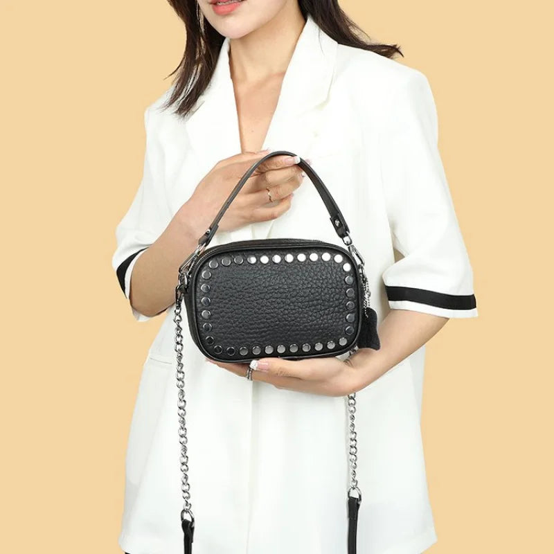 Popular Classic Leather Women's Tote Bag High-End Luxury Brand Elegant Fashionable Daily Vintage Commuter Bag