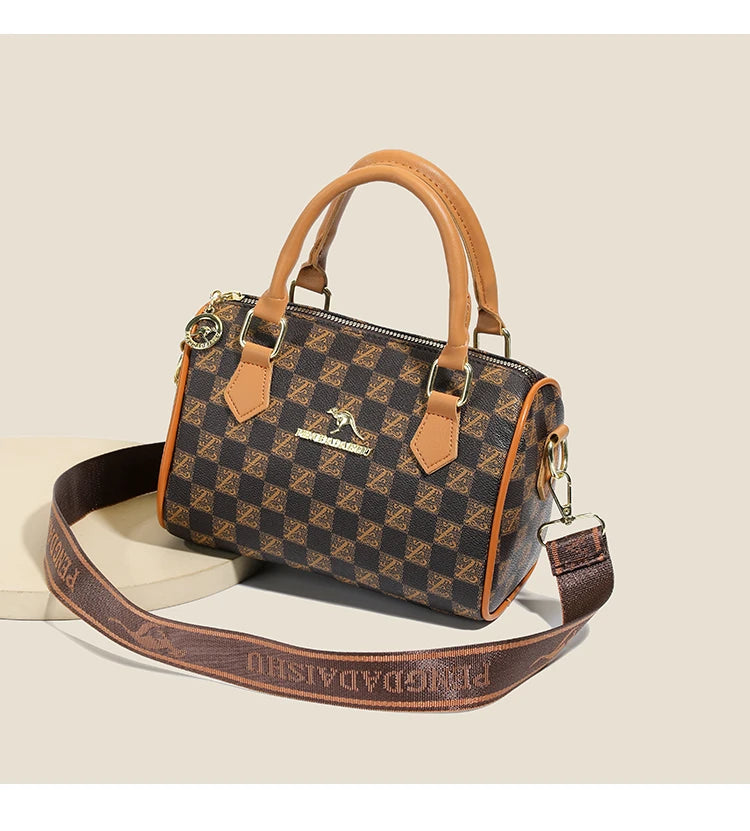 New vintage printed Boston handbag, trendy bags, versatile messenger bag