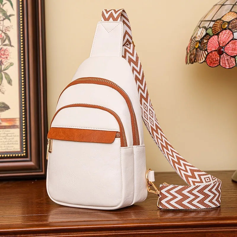 Sling Bag For Women Men Backpack Fanny Pack Crossbody Purse Chest Travel Shoulder Belt Bags Purse Handbag PU Leather Anti Theft