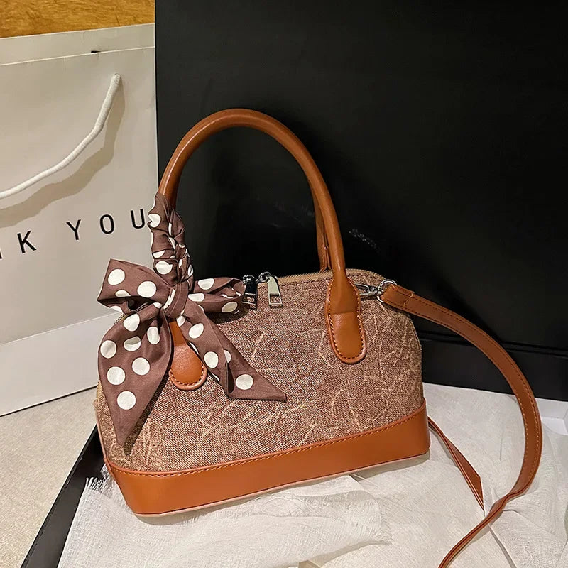 2024 New! Retro Stylish Ruffled Shell Bag - High - End Printed, Ideal for Women's Casual Outings & Versatile Use Free Shipping