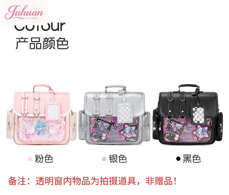 Original Ltabag Backpack Large Food Pain Window Two-dimensional Single Shoulder Messenger Bag Sweet College Schoolbag for Women