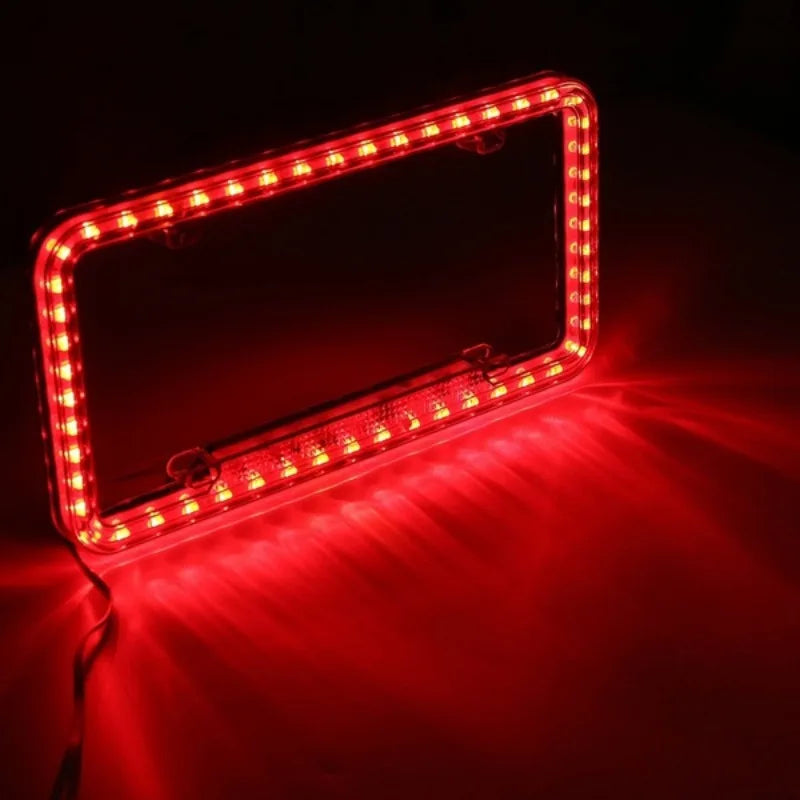 Car License Plate Frame 12V LED Lighting Acrylic U.S. Standard Car Led Luminous License Plate Frame for All Cars