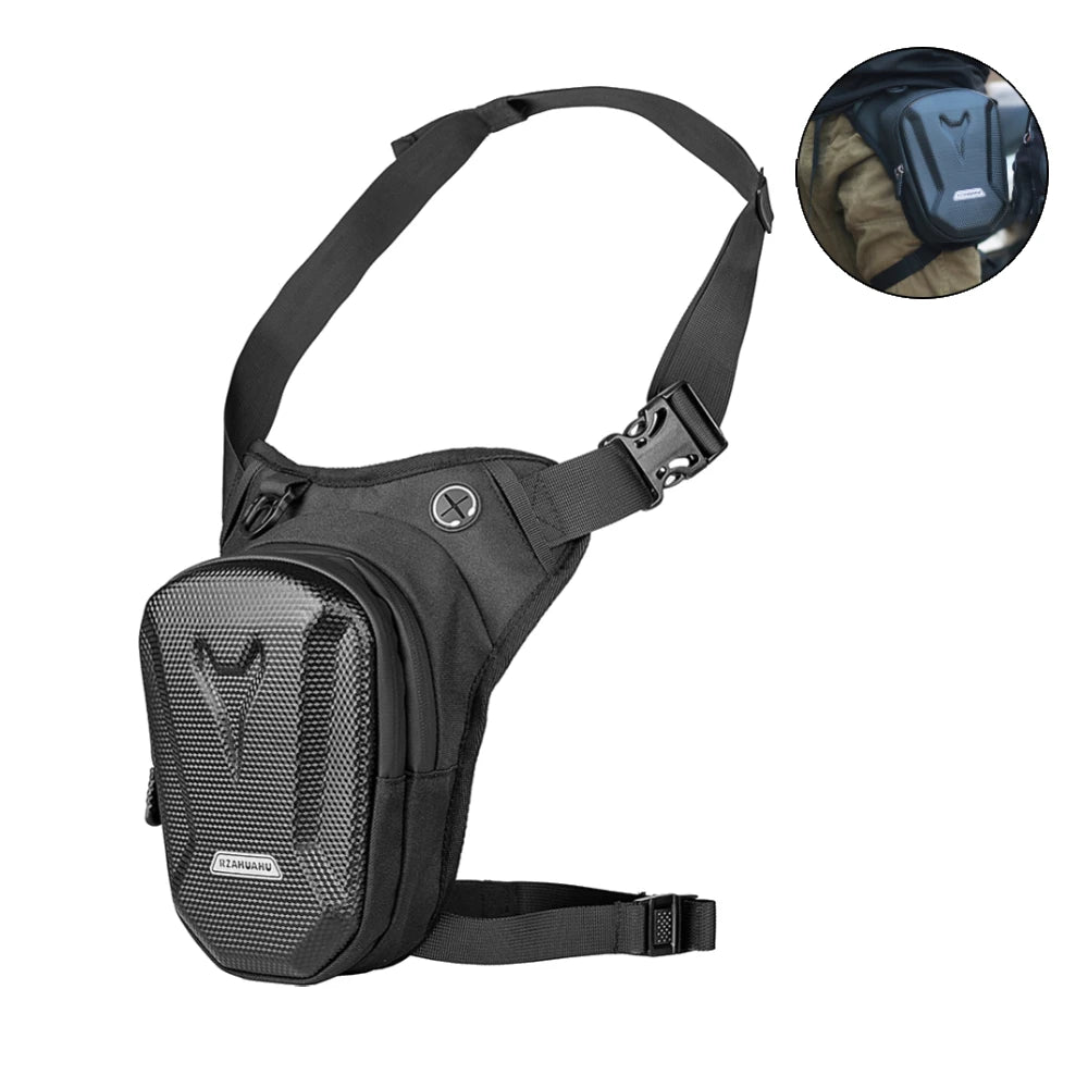 Motorcycle Leg Side Bag EVA Hard Shell Outdoor Casual Waist Bags Motorbike Mobile Phone Purse Hip Bum Pack