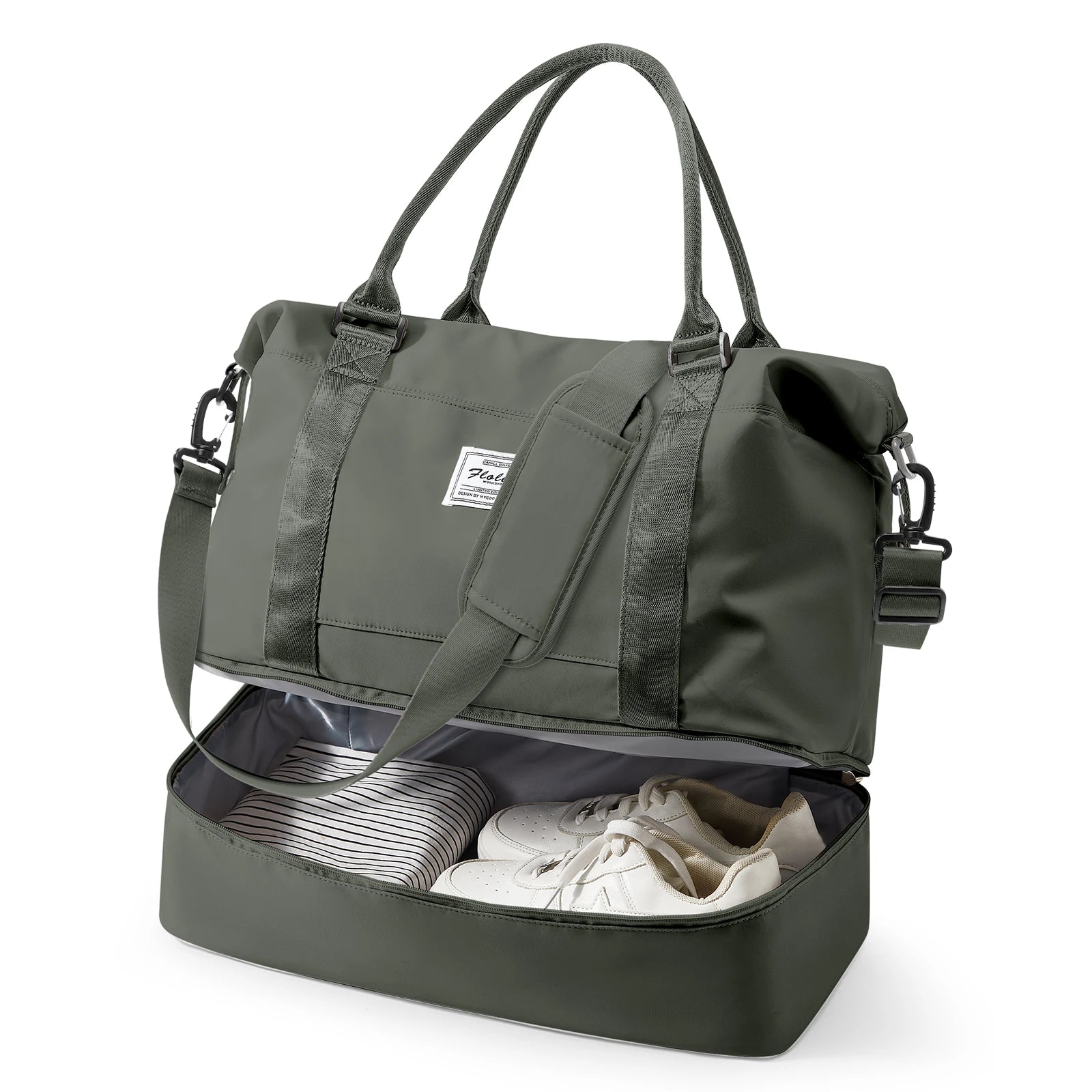 Travel Duffel Bag,Sports Tote Gym Bag Shoulder Weekender Overnight Bag for Women, Carry on Bag with Wet Pocket Expandable Bag