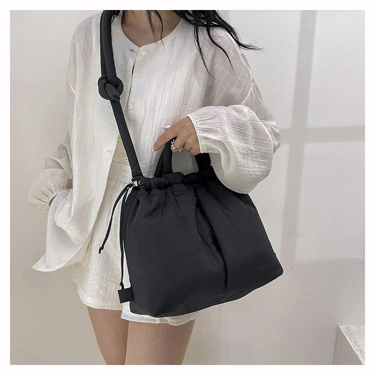 Women Shoulder Crossbody Bags Casual Nylon Padded Tote Bag Designer Soft Puffer Simple Vintage Large Capacity Handbags