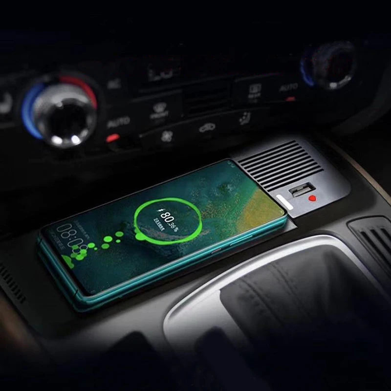 Car wireless charger for Audi A4 B8 B9 A4 Allroad A5 S5 RS5 Q5 SQ5 15W fast phone charger charging pad panel charging holder