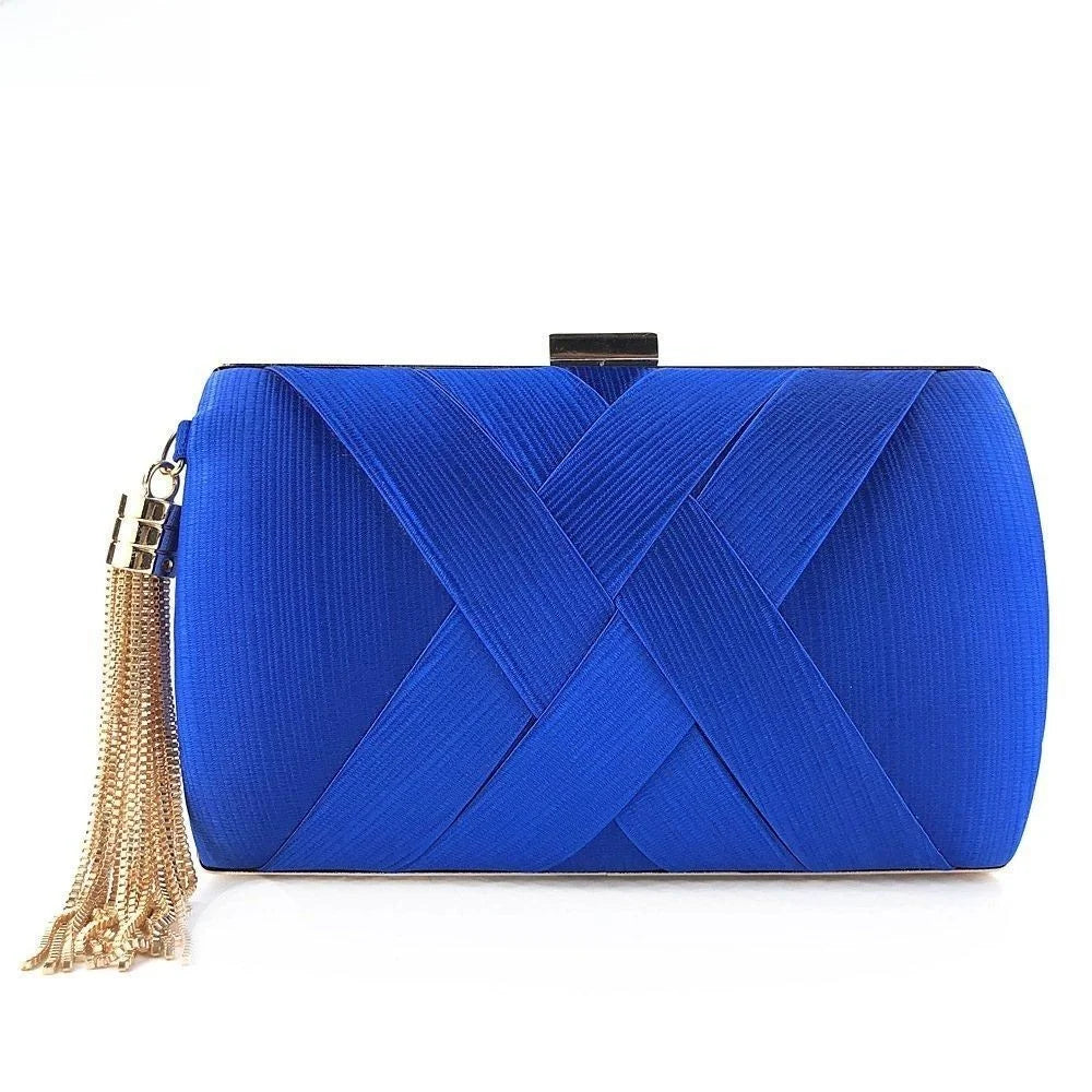 Handmade Bridal Clutch Evening Bag Soft PU Leather Single oulder Hobo Bag with Tassel for Wedding Par Prom