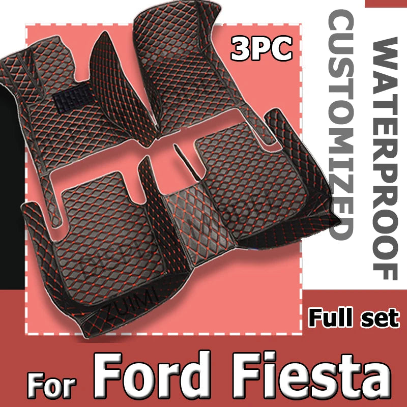 Car Floor Mats For Ford Fiesta Mk6 Mark VI Mk7 WS WT WZ 2009~2016 Anti-dirt Pads Car Carpet Non-slip Auto Rug Car Accessories