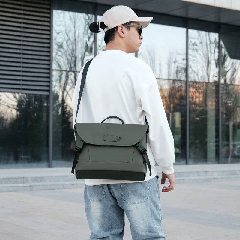 Fashion trend simple atmosphere high-density waterproof fabric casual business men's shoulder handbag crossbody bag masculinity